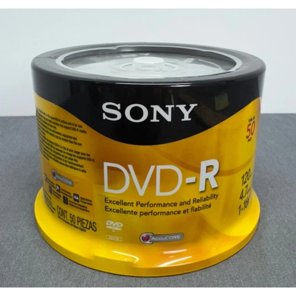 Sony DVD-R 50DMR47RS4 50 Pack 4.7GB 16x Recordable Media Spindle AccuCORE